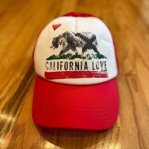 Billabong red and white “California Love” trucker hat